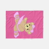 Ballerina Teddy Bear Fleece Deken (Voorkant (Horizontaal))