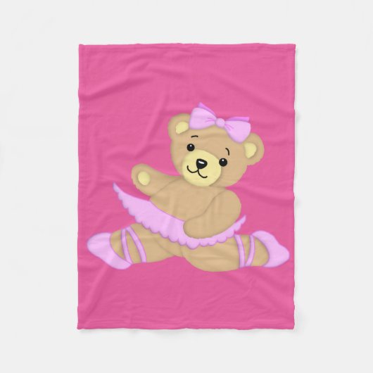 Ballerina Teddy Bear Fleece Deken (Voorkant)