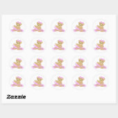 Ballerina Teddy Bear Ronde Sticker (Vel)