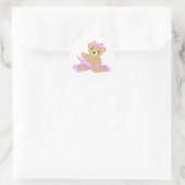 Ballerina Teddy Bear Ronde Sticker (Tas)