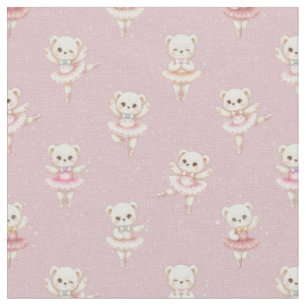 Ballerina Teddybeer Roze Naadloos Patroon Stof
