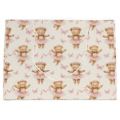 Ballerina Teddyberen Roze Tutus en Vlinders Groot Cadeauzakje (Voorkant)
