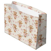 Ballerina Teddyberen Roze Tutus en Vlinders Groot Cadeauzakje (Achterkant Gekanteld)