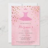 Ballerina thema verjaardagsfeestje uitnodiging (Voorkant)