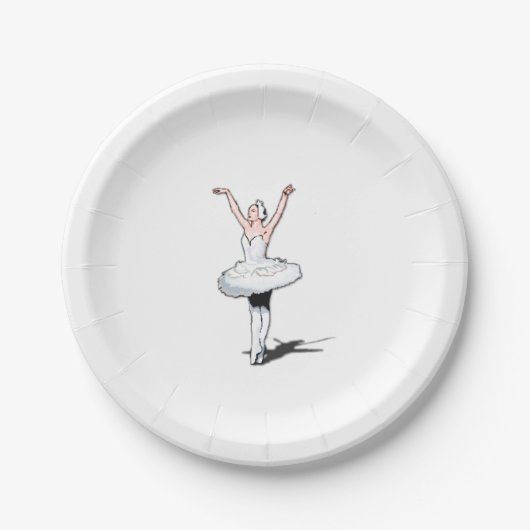 Ballerina Thmed Birthday Party Paper Borden Papieren Bordje (Voorkant)