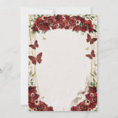 Ballerina,Tiara,Red Flowers  Quinceañera  Kaart (Achterkant)