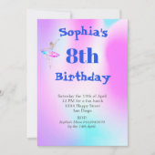 Ballerina Tie Dye Paars Blue Age Birthday Kaart (Voorkant)