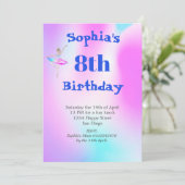 Ballerina Tie Dye Paars Blue Age Birthday Kaart (Staand voorkant)