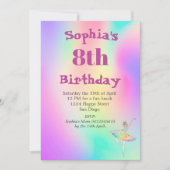 Ballerina Tie Dye Tutu Cute Age Birthday Kaart (Voorkant)