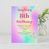 Ballerina Tie Dye Tutu Cute Age Birthday Kaart (Staand voorkant)