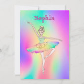 Ballerina Tie Dye Tutu Cute Age Birthday Kaart (Achterkant)