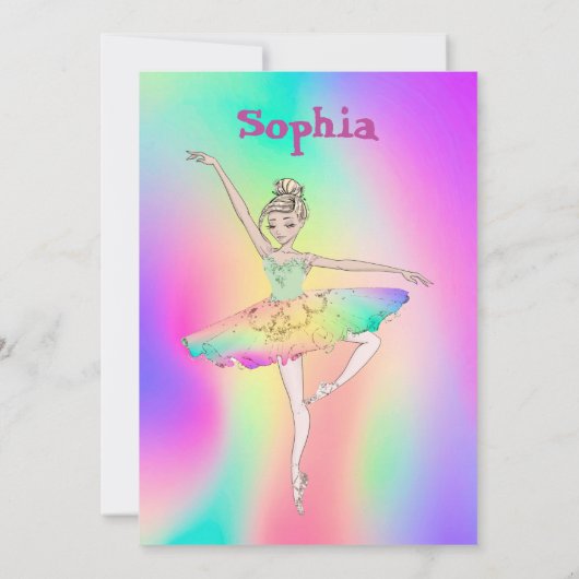 Ballerina Tie Dye Tutu Cute Age Birthday Kaart (Achterkant)