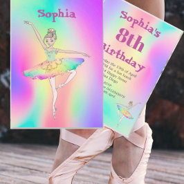 Ballerina Tie Dye Tutu Cute Age Birthday Kaart