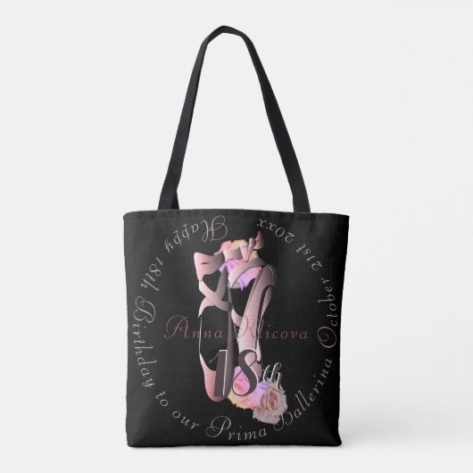 Ballerina Toe Shoes Medallion Uw evenement Tote Bag (Achterkant)