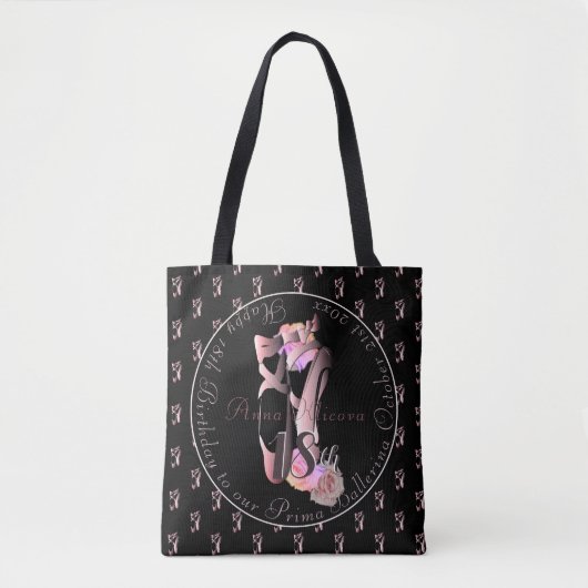 Ballerina Toe Shoes Medallion Your Event Canvas ta Tote Bag (Voorkant)