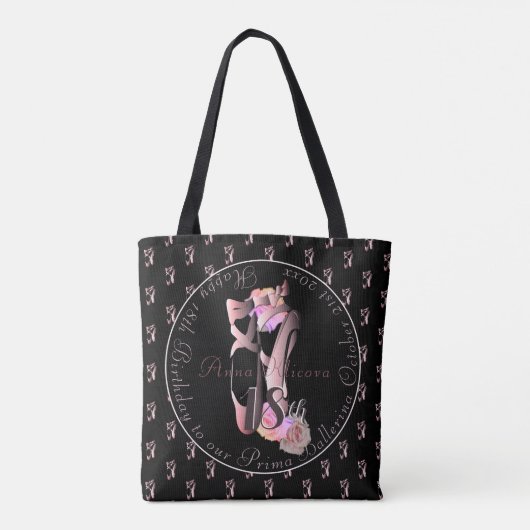 Ballerina Toe Shoes Medallion Your Event Canvas ta Tote Bag (Achterkant)