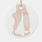 Ballerina Toe Shoes Personaliseert Keramisch Ornament (Voorkant)