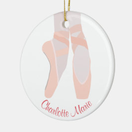 Ballerina Toe Shoes Personaliseert Keramisch Ornament