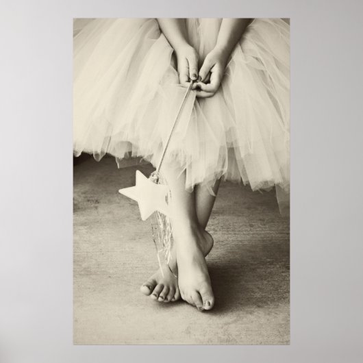 Ballerina Toes (zwart-wit) Poster (Voorkant)