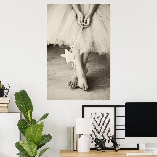 Ballerina Toes (zwart-wit) Poster (Thuiskantoor)