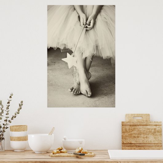 Ballerina Toes (zwart-wit) Poster (Keuken)