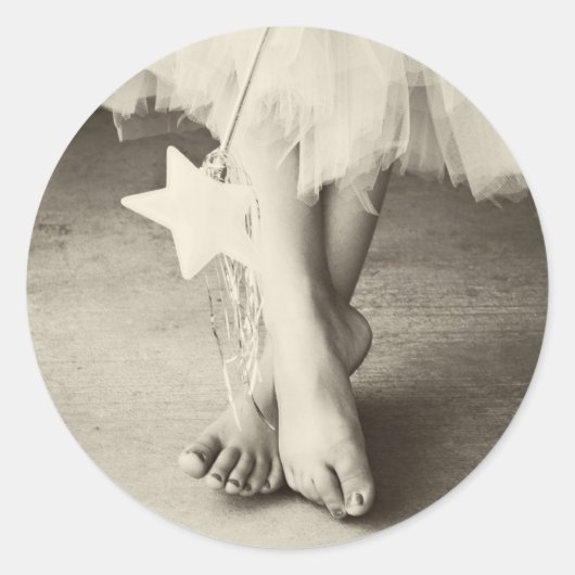 Ballerina Toes (Zwart & Wit) Ronde Sticker (Voorkant)