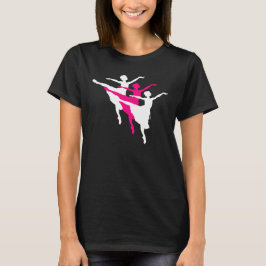 Ballerina trio silhouettes t-shirt roze wit