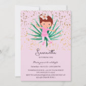 Ballerina Tropical Sparkle Invitation Kaart (Voorkant)