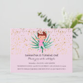 Ballerina Tropical Sparkle Invitation Kaart (Staand voorkant)