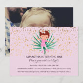 Ballerina Tropical Sparkle Invitation Kaart (Voorkant / Achterkant)