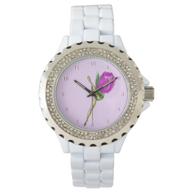 Ballerina Tulip Ballet Dance Watch Gift Horloge (Voorkant)