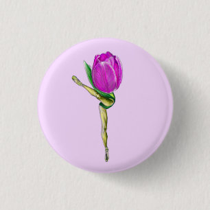 Ballerina Tulip Ballet Dancer Button