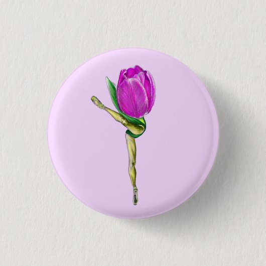 Ballerina Tulip Ballet Dancer Button (Voorkant)