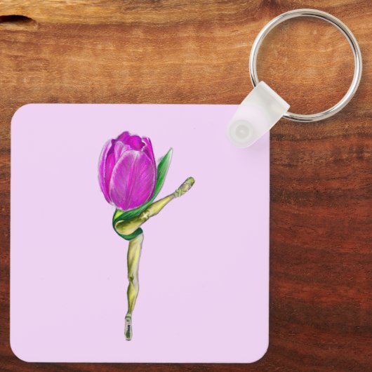 Ballerina Tulip Ballet Dancer Sleutelhanger (Achterkant)