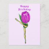 Ballerina Tulip Ballet Dancer Verjaardag Kaart (Voorkant)