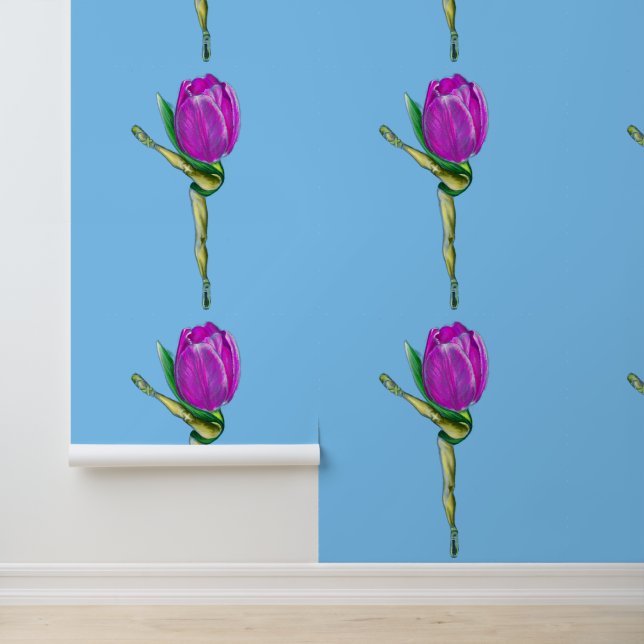 Ballerina Tulip Ballet Danser Kunst Schilderen Behang (Applicatie)