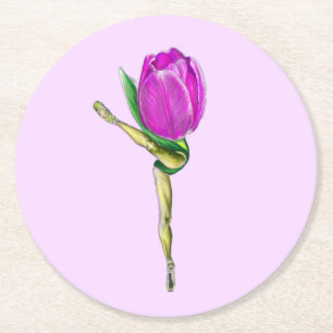 Ballerina Tulip Ballet Danser Papier Onderzetter