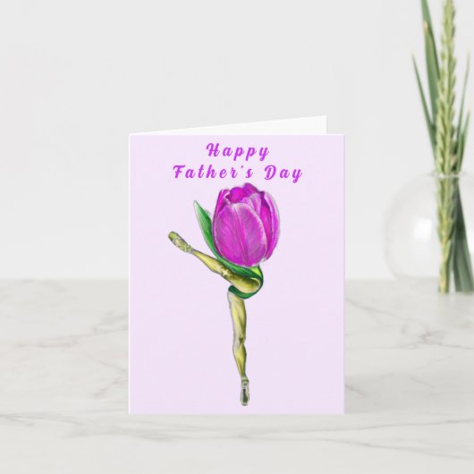 Ballerina Tulp Ballet Danser Vaderdag Kaart (Voorkant)