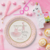 Ballerina Tutu Baby Girl Eerste Eerste verjaardag Papieren Bordje (Feest)