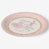 Ballerina Tutu Baby Girl Eerste Eerste verjaardag Papieren Bordje (Gekanteld)