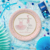 Ballerina Tutu Baby Girl Shower Script Typografie Papieren Bordje (Feest)