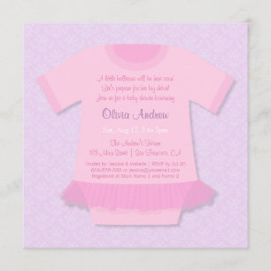 Ballerina Tutu Baby Meisje Douche Uitnodigingen
