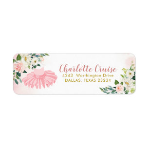 Ballerina Tutu Baby shower Adreslabel Etiket