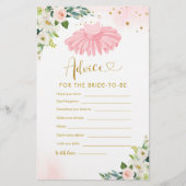 Ballerina Tutu Baby shower Advies voor Ouders Kaar (Voorkant)