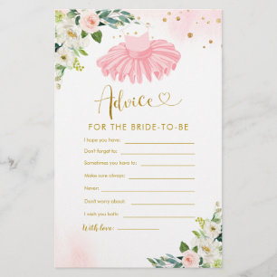 Ballerina Tutu Baby shower Advies voor Ouders Kaar