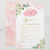 Ballerina Tutu Baby shower Advies voor Ouders Kaar (Voorkant / Achterkant)