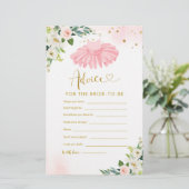 Ballerina Tutu Baby shower Advies voor Ouders Kaar (Staand voorkant)