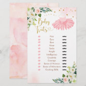 Ballerina Tutu Baby shower Baby Traits Spel (Voorkant / Achterkant)