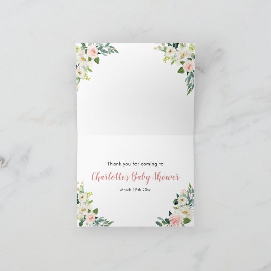 Ballerina Tutu Baby shower Dank u gevouwen Kaart (Binnen)