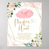 Ballerina Tutu Baby shower Fopspeen Hunt Poster (Voorkant)